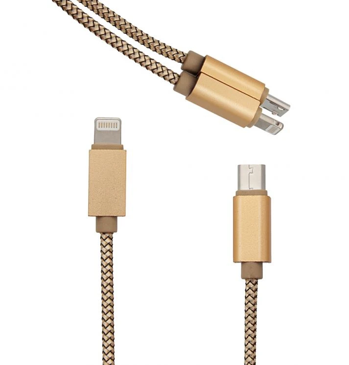 LDNIO (43448) kabl micro USB (muški) na lighting (muški) 1m zlatni