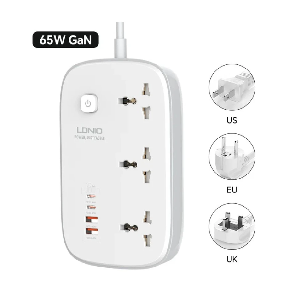 LDNIO SC3416 EU produžni kabl sa prekidačem 3 utičnice+2xUSB A+2xUSB C beli 2m