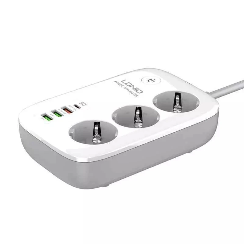 LDNIO SEW3452 EU produžni kabl 3 uticnice + 2xUSB beli