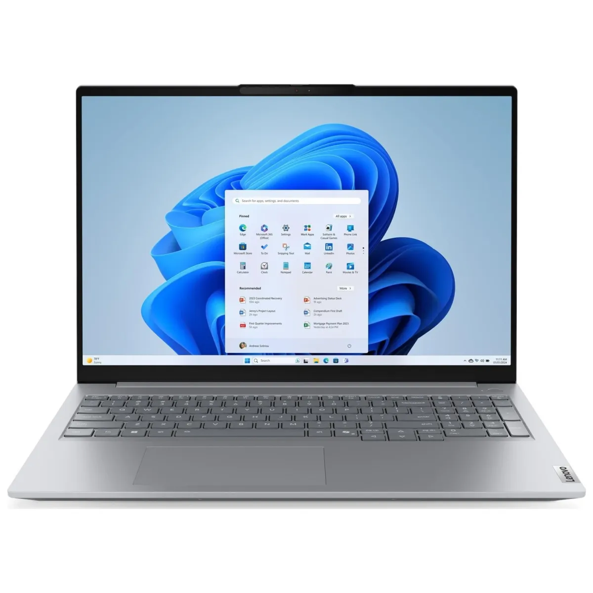Lenovo ThinkBook 16 G8 IAL (21SK00A2YA) laptop Intel Core Ultra 7 255H 16" WUXGA IPS 32GB 1TB SSD Intel Arc 140T sivi
