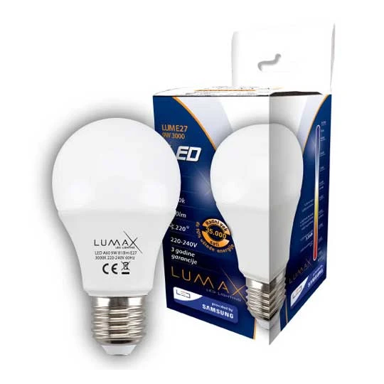 Lumax led sijalica E27 toplo bela 9W (60-80W)