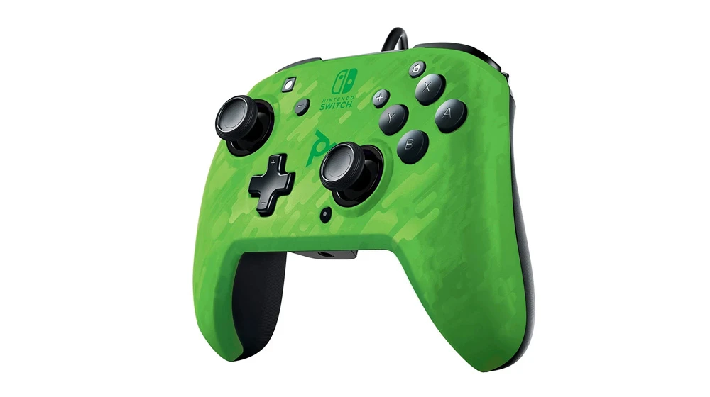 PDP (Nintendo Switch) Faceoff Deluxe Controller + Audio Camo Green gamepad zeleni