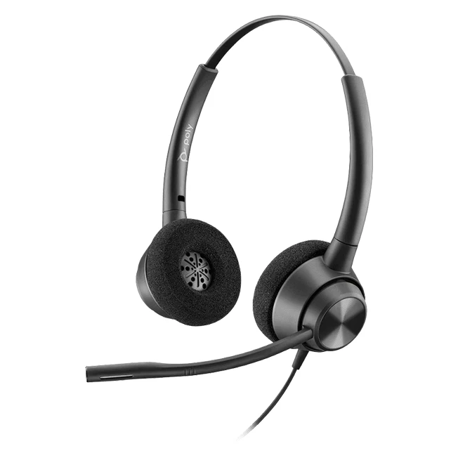 Poly EncorePro 320 with Quick Disconnect crne slušalice