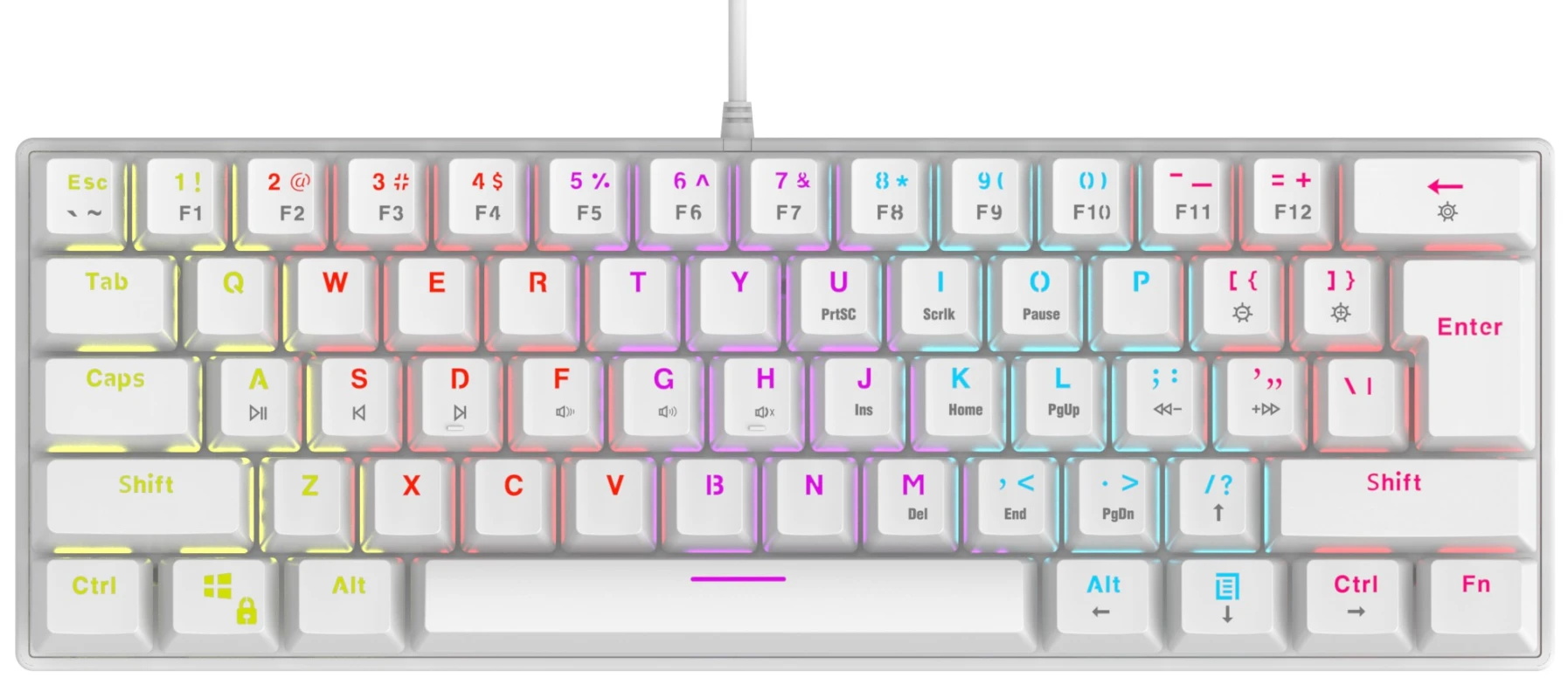 Rampage PLOWER K60 plavi switch gejmerska mehanička tastatura bela
