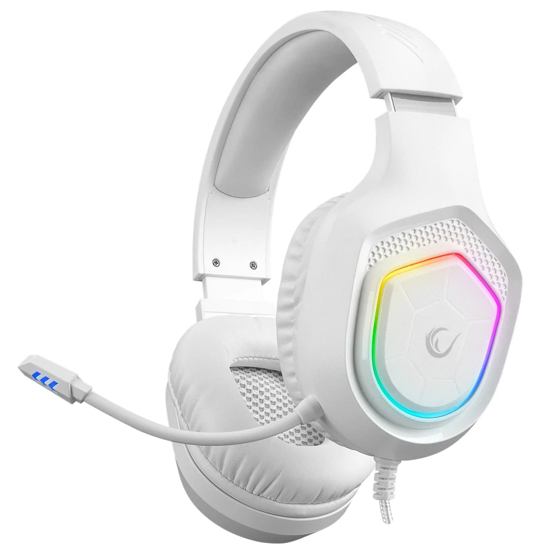 Rampage RM-K90 VECTOR RGB gejmerske slušalice bele