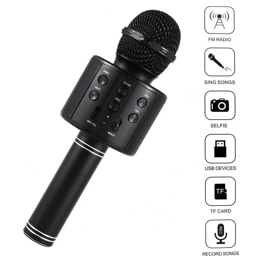 Red bluetooth mikrofon crni