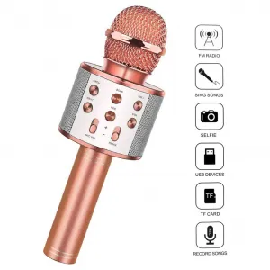 Red bluetooth mikrofon roze