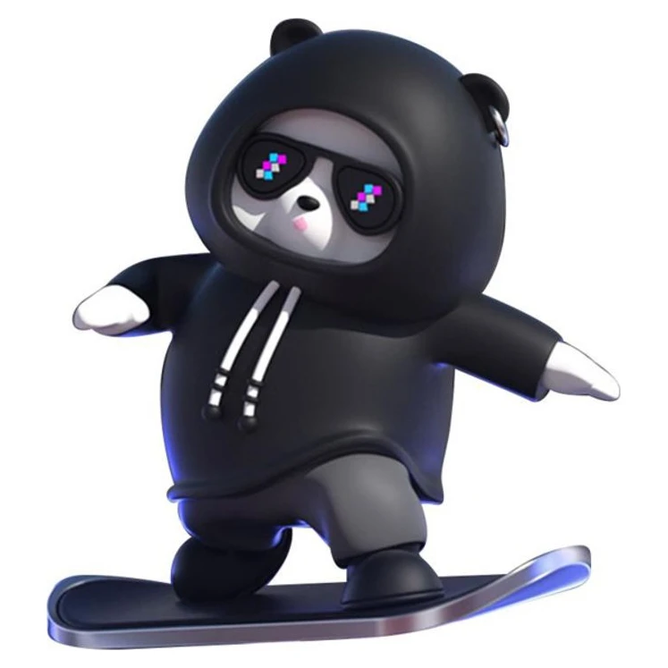 RED Snowboard Teddy auto igračka crna