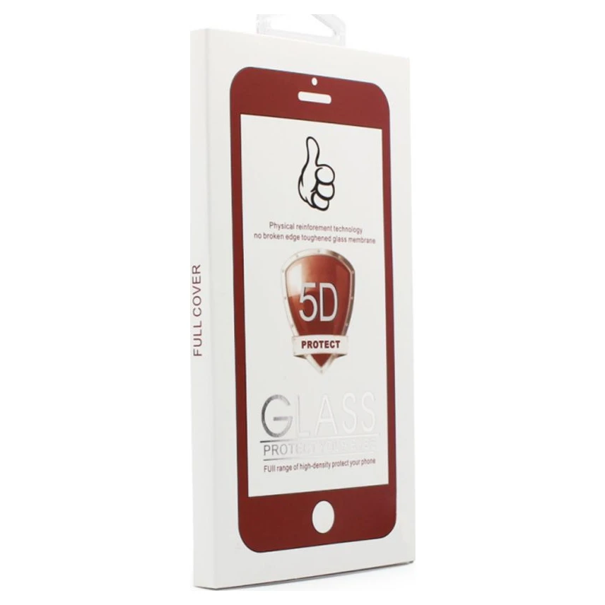 Red zaštitno staklo za iPhone 7 - 5D, belo