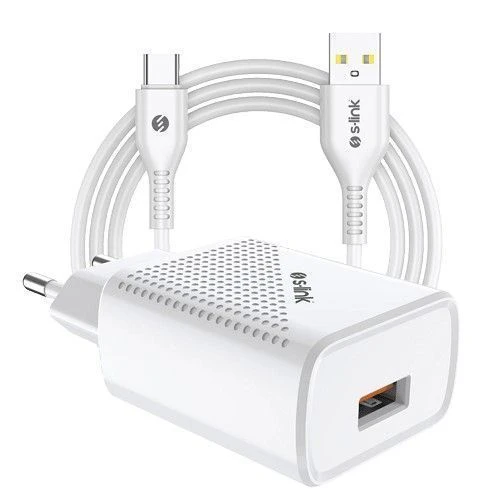 S-link SL-EC40T kućni punjač za telefon 12W 5V 2.4A+kabl USB C