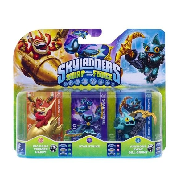Skylanders SWAP Force Triple Pack C (Star Strike + Gill Grunt + Trigger Happy) set figurica