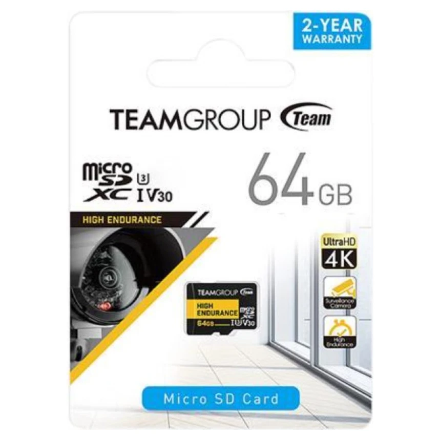 Team Group THUSDX64GIV3002 Micro SD kartica - 64GB, High Endurance, UHS - I U3 V30, 10050MBs