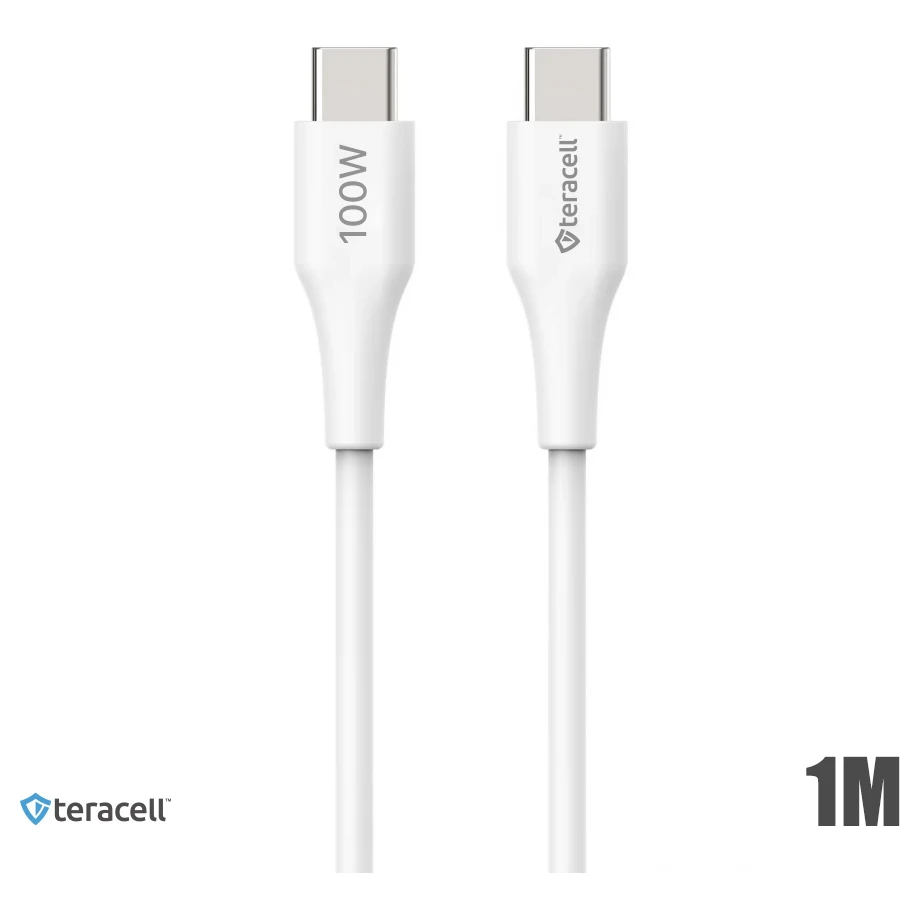 Teracell Plus (224175) kabl 100w Tip C (muški) na Tip C (muški) 1m beli