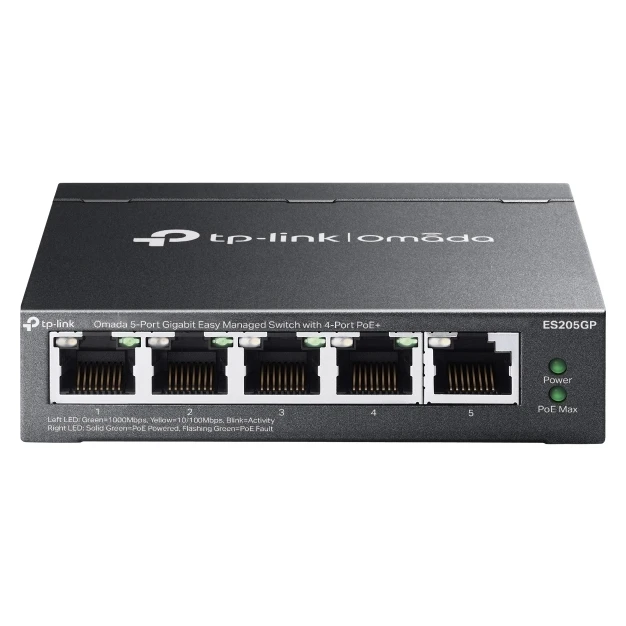 TP-Link ES205GP Omada 5-Port Gigabit Easy Managed Switch with 4-Port PoE+