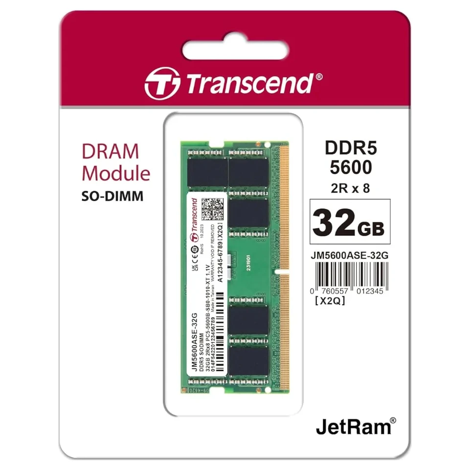 Transcend DDR5 32GB SODIMM 5600MT/s (JM5600ASE-32G) memorija za laptop