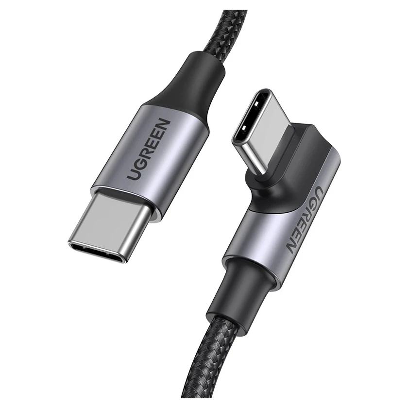 Ugreen (US334) USB C (muški) na USB C (muški) ugaoni kabl 5A 1m crni
