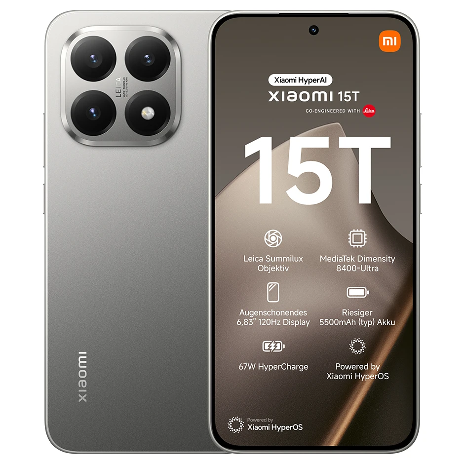 Xiaomi 15T 12/512GB sivi mobilni 6.83" Octa Core Mediatek Dimensity 8400 Ultra 12GB 512GB 50Mpx+50Mpx+12Mpx Dual Sim