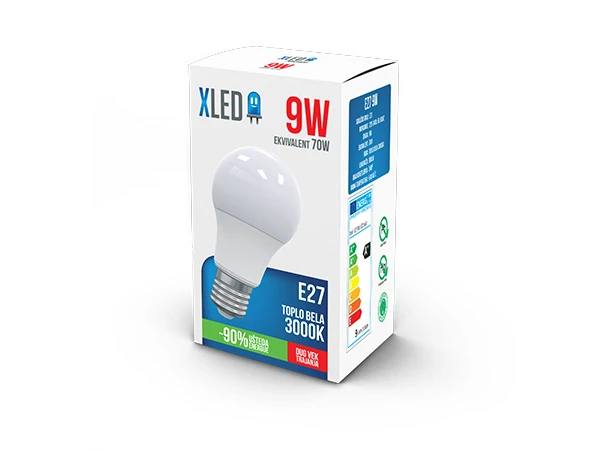 XLED LED sijalica (023451) E27 9W 3000K 800 lumena