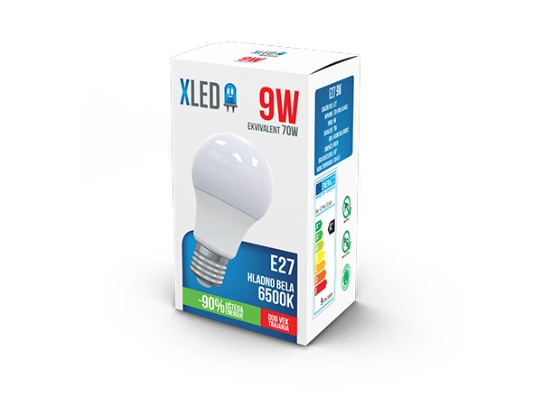 XLED LED sijalica (026635) E27 9W 6500K 800 lumena