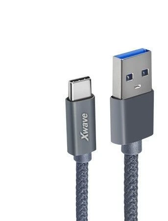 Xwave kabl za punjač USB A 3.0 (muški) na USB C 3.1 (muški) 2m tamno sivi upleten