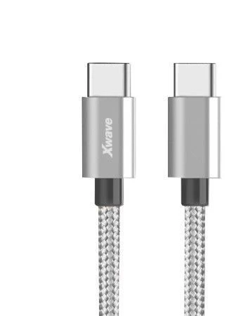 Xwave kabl za punjač USB C (muški) na USB C (muški) 2m tamno sivi upleteni