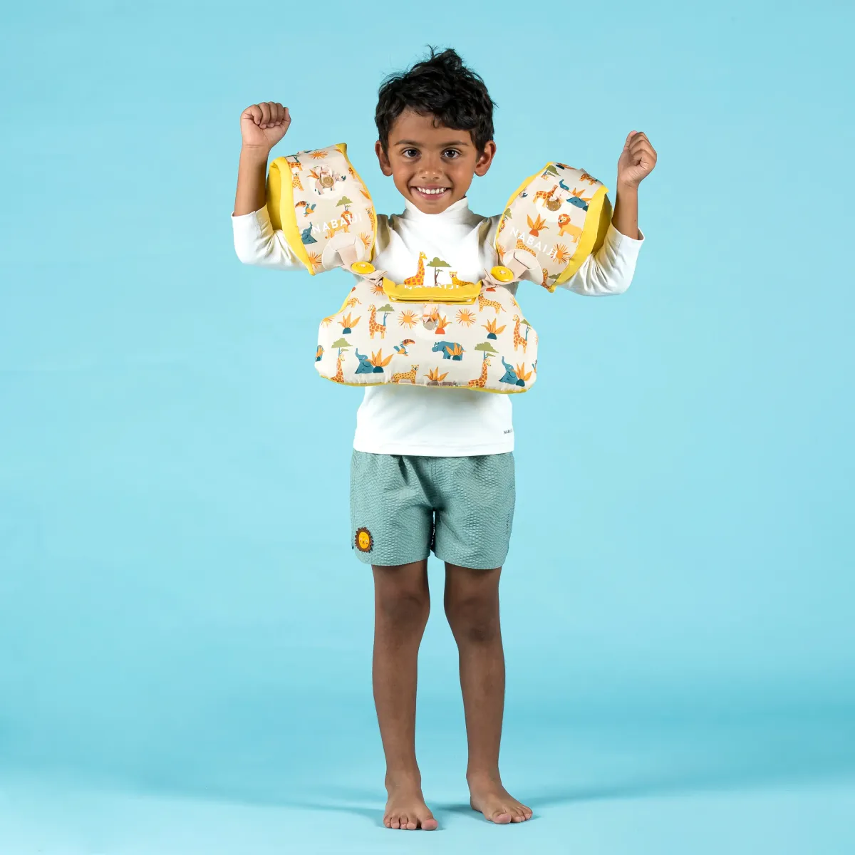 Bež dečji mišići-pojas za plivanje od 15 do 30 kg TISWIM SAFARI