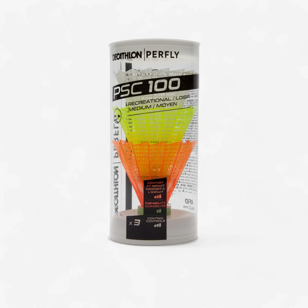 Bela plastična loptica za badminton PSC 100 MEDIUM (3 komada)