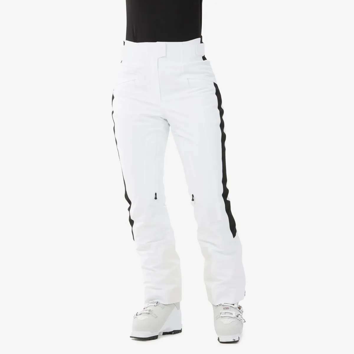 Bele ženske tople i prozračne pantalone za skijanje 900