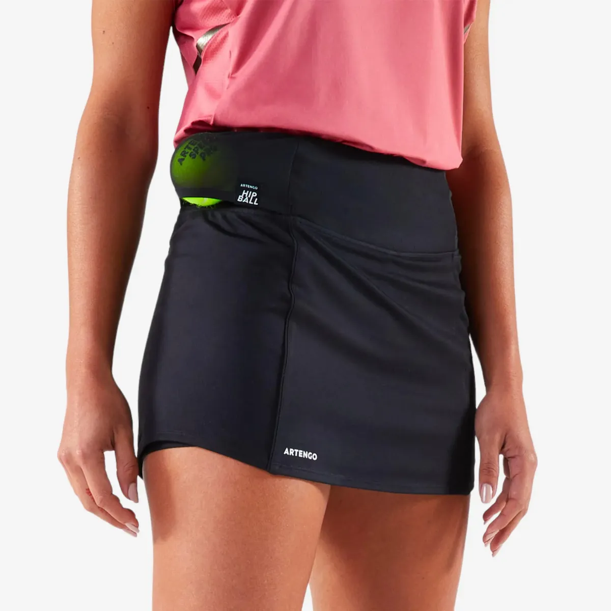 Crna ženska suknja za tenis DRY HIP BALL