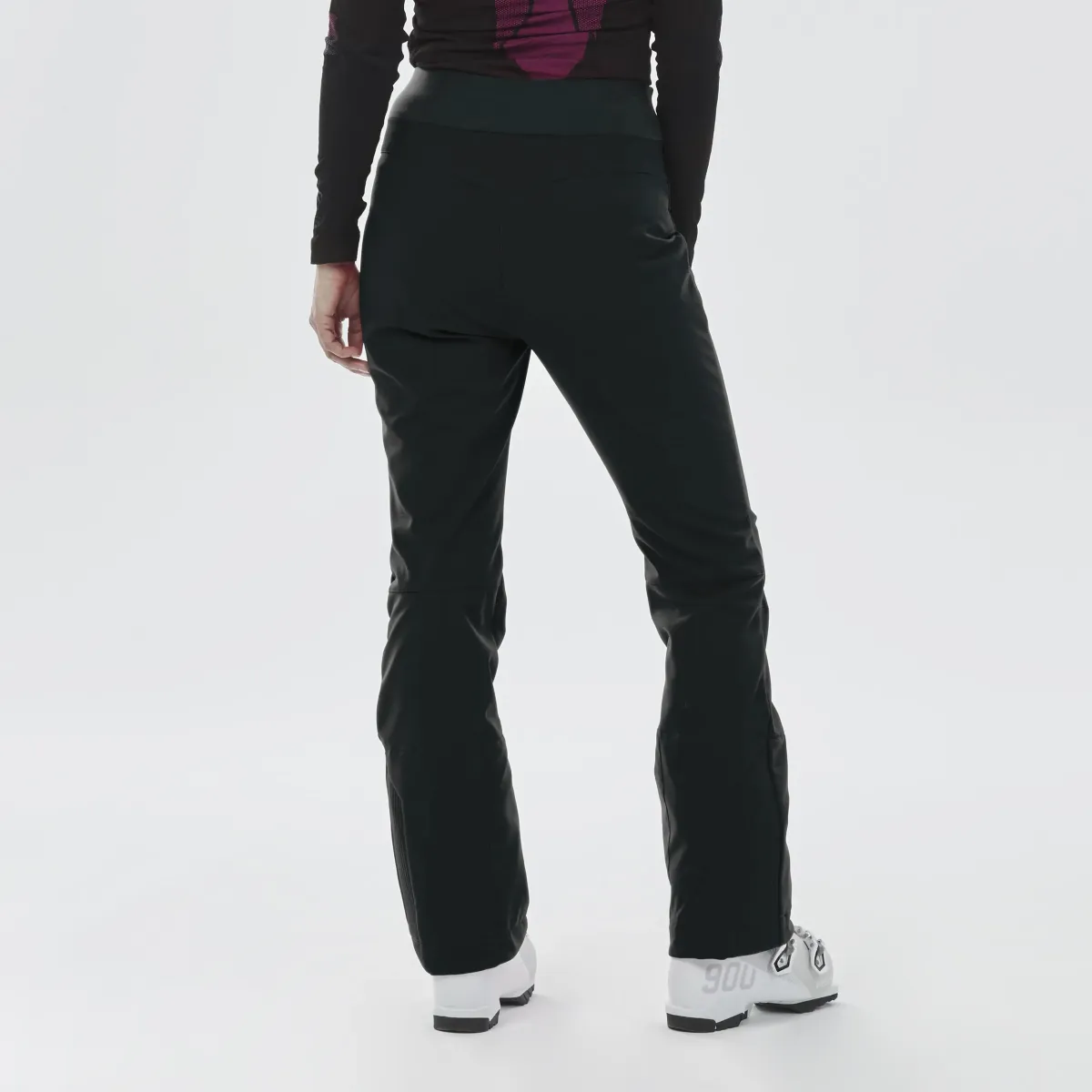 Crne ženske pantalone za skijanje 500