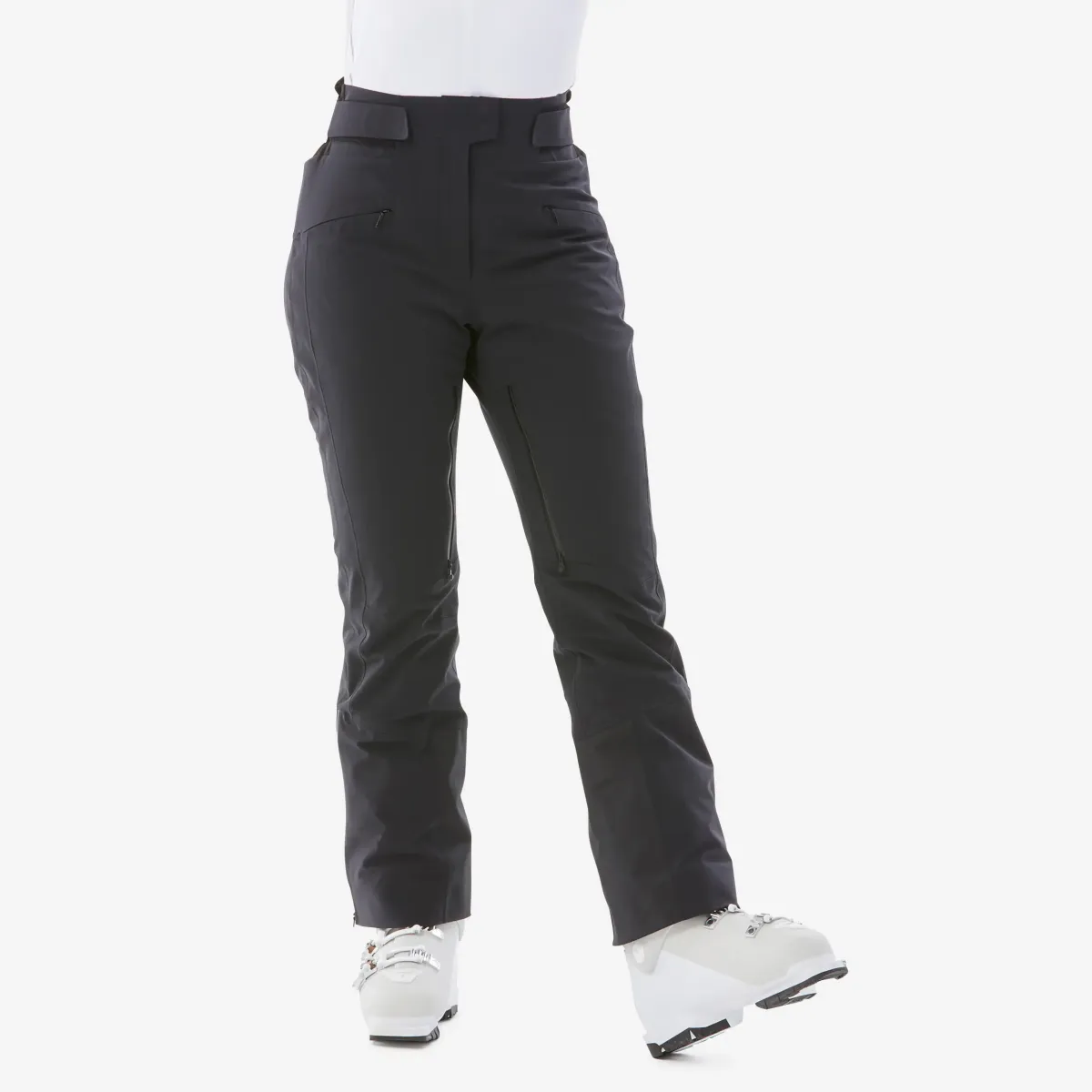 Crne ženske tople i prozračne pantalone za skijanje 900