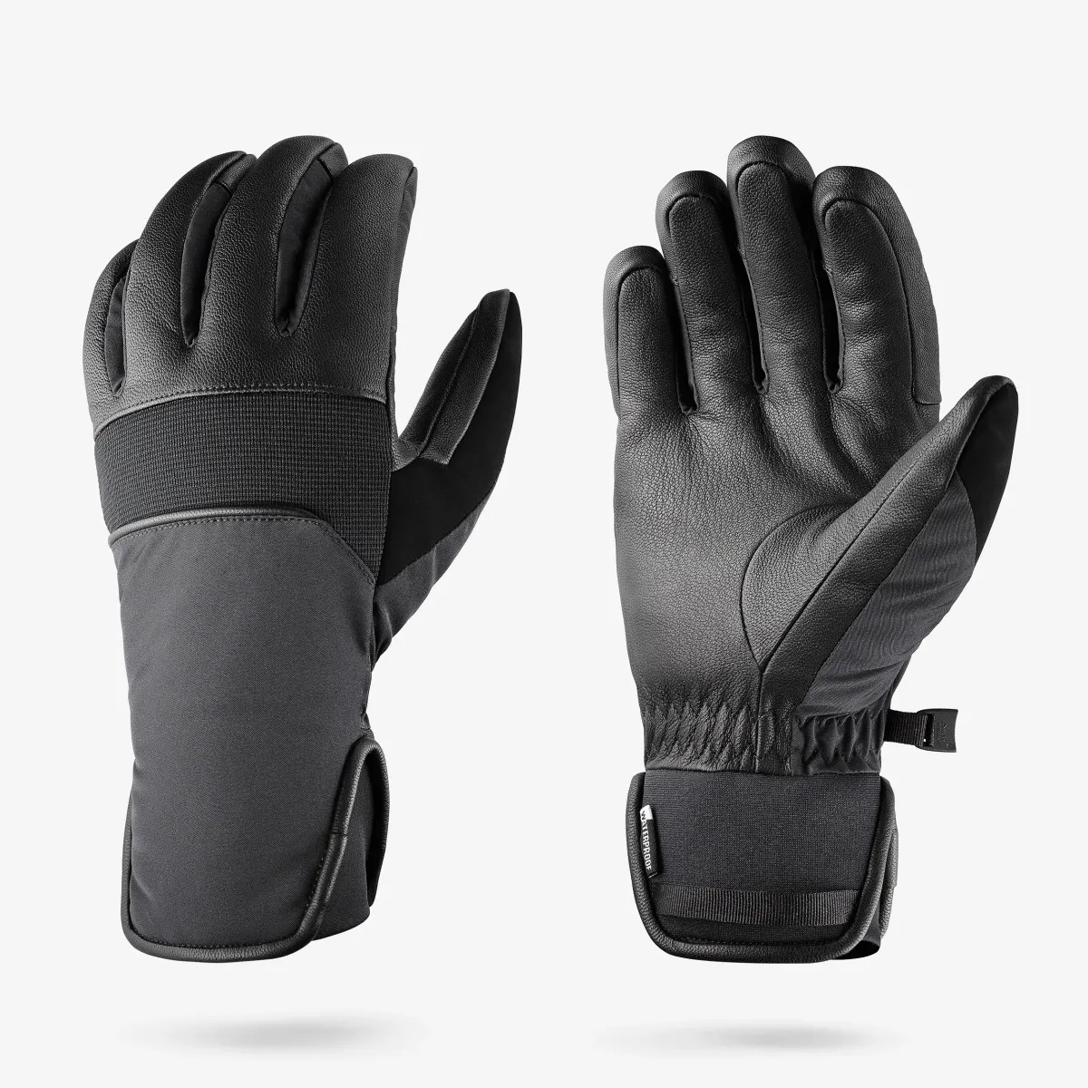 Crne meke rukavice za skijanje za odrasle 500 SPORT