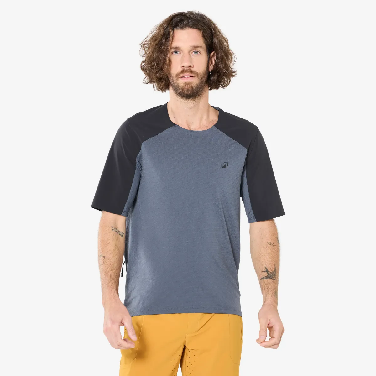 Crni muški prozračni MTB kargo dres, 500