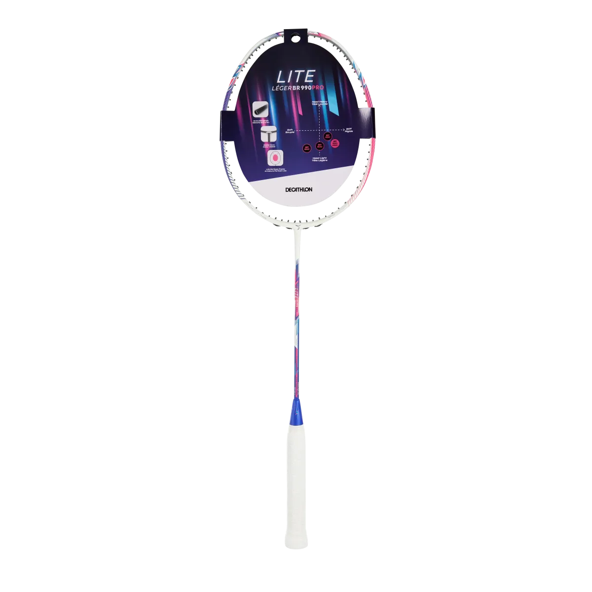 Crveni španovan reket za badminton za odrasle BR LITE 990 PRO