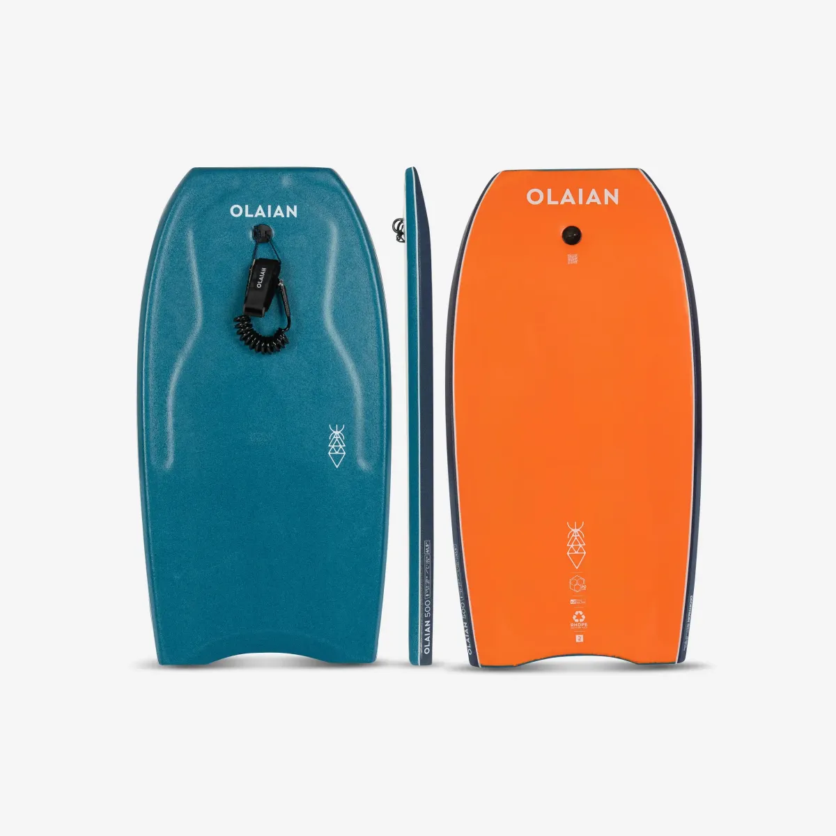 Daska za bodyboarding 500 s uzicom - plavo/narandžasta