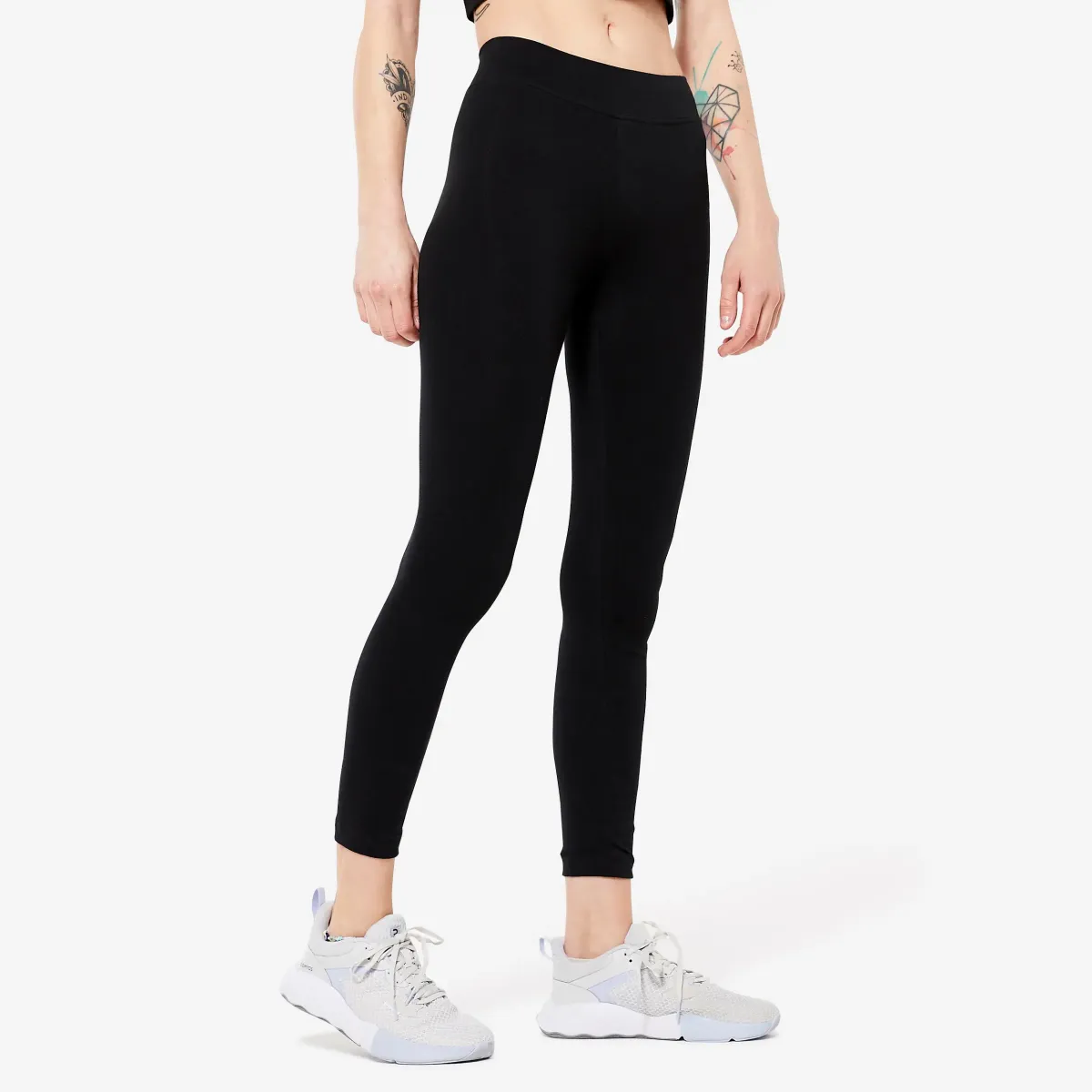 Ženske helanke slim-fit za fitnes - crne