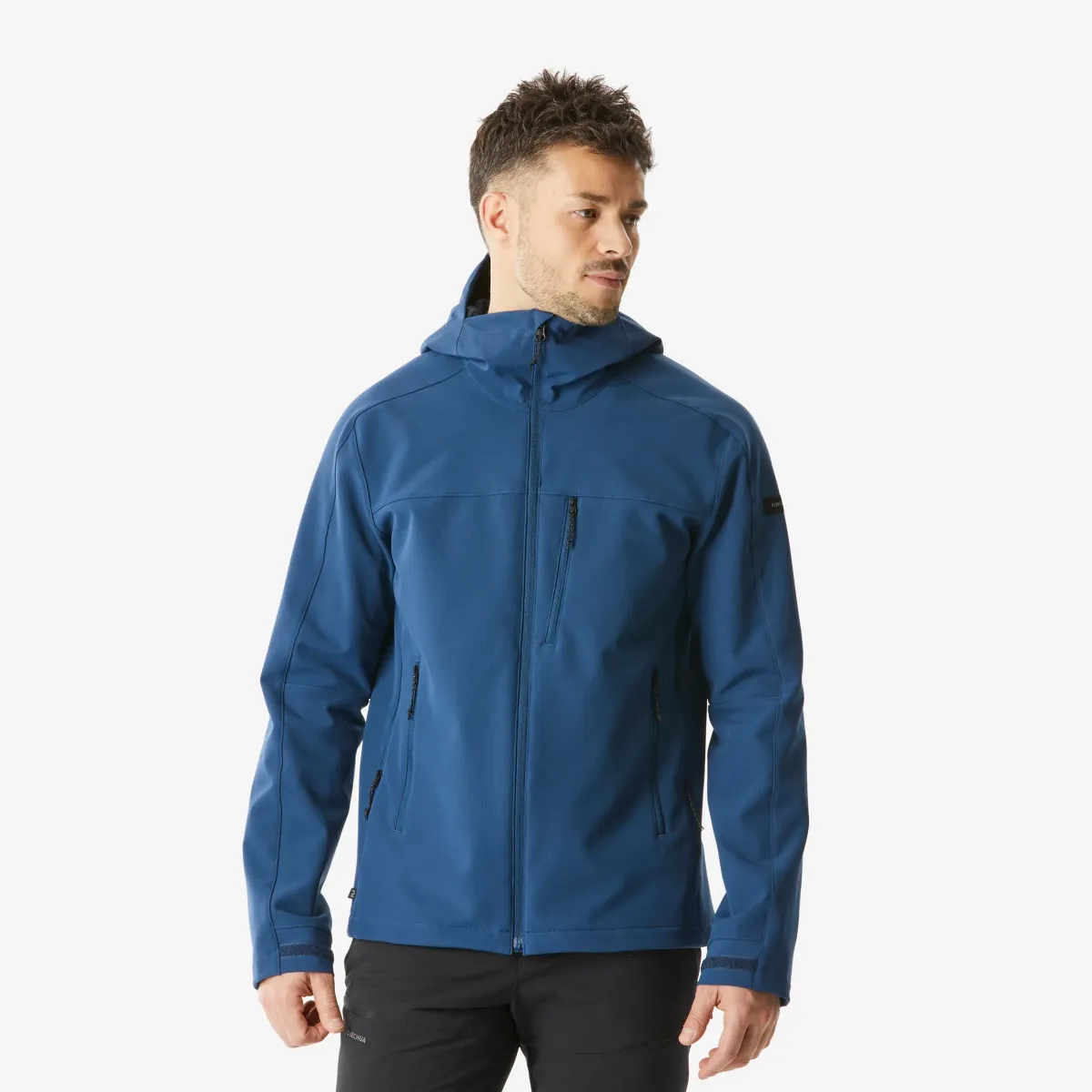 Jakna za treking Softshell MT500 vetrootporna muška - crna