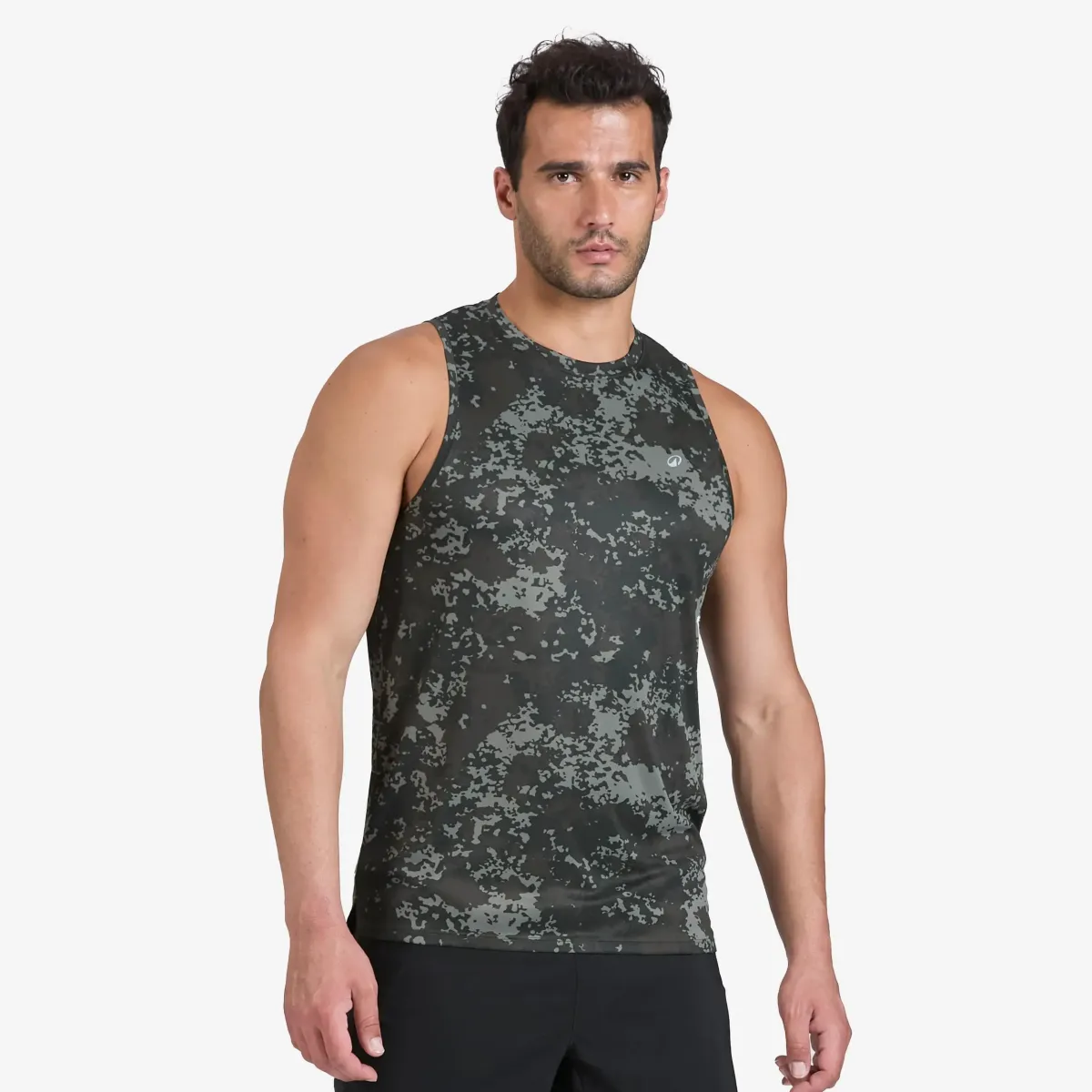 Kaki muška majica bez rukava za fitnes