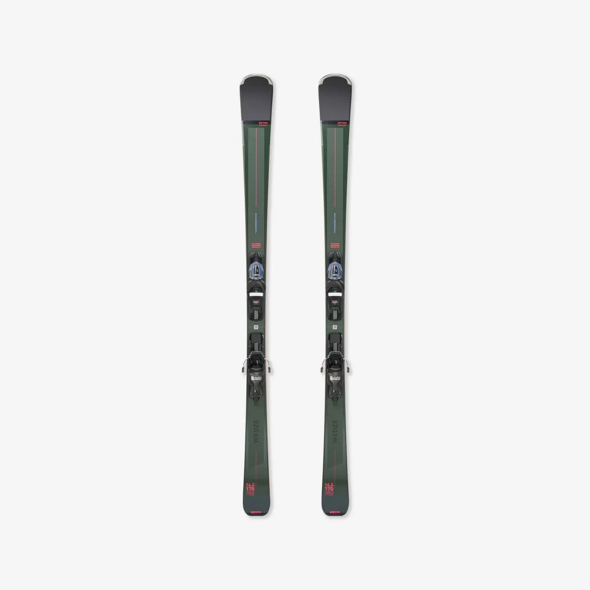Kaki-roze muške skije s vezovima DOWNHILL BOOST 580