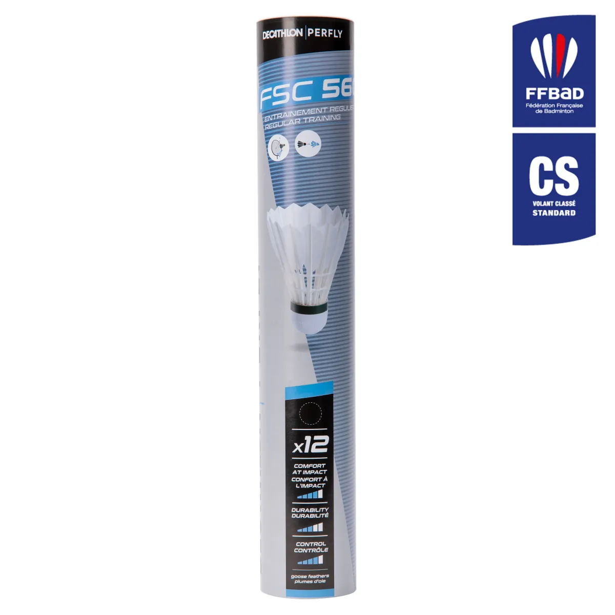 Loptica za badminton s perima FSC 560 SPEED 78 (12 komada)