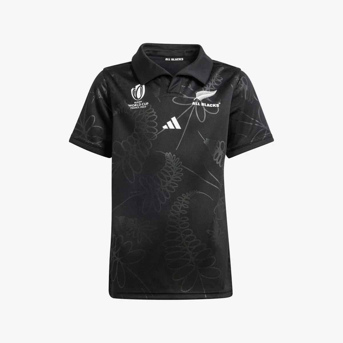 MAJICA ZA RAGBI RWC23 ALL BLACKS NEW ZEALAND REPLICA DEČJA KRATKIH RUKAVA - CRNA