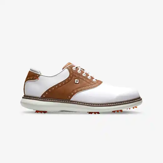 Muške patike za golf sa kramponima FootJoy Traditions, belo-braon