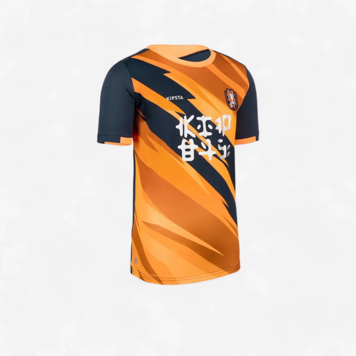 Narandžasto-plava dečja majica kratkih rukava za fudbal TIGER