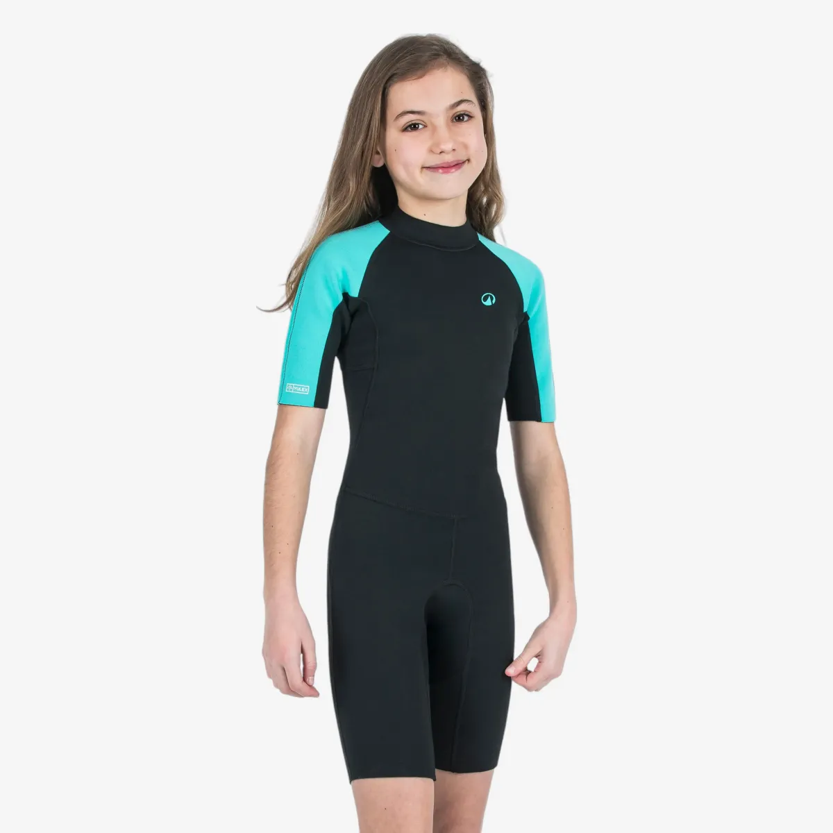 ODELO ZA SURFOVANJE 100 YULEX® DEČJE OD NEOPRENA DEBLJINE 1,5 mm - CRNO/TIRKIZNO