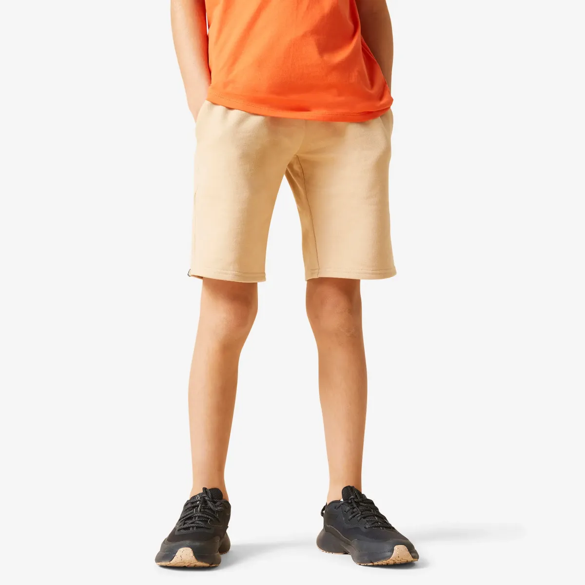 ŠORTS 500 DEČJI PAMUČNI UNISEX - BEŽ