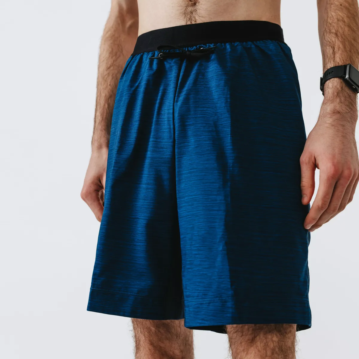 ŠORTS ZA TRČANJE RUN DRY+ DUGI S PODŠORTSEM MUŠKI - PLAVI