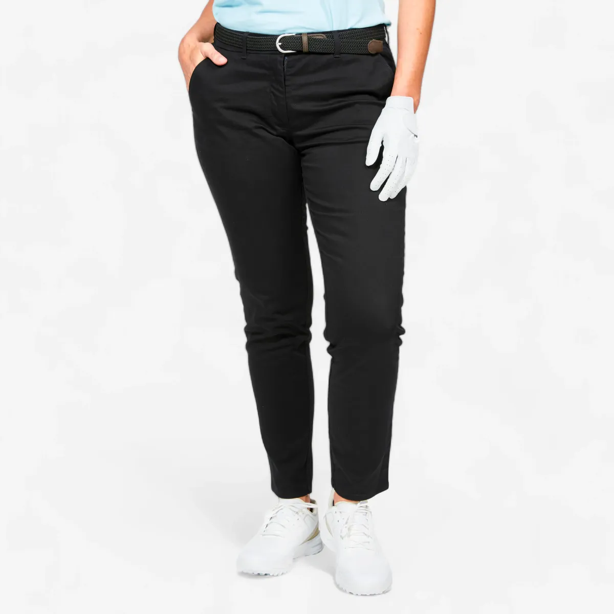 Pantalone za golf MW500 ženske - crne