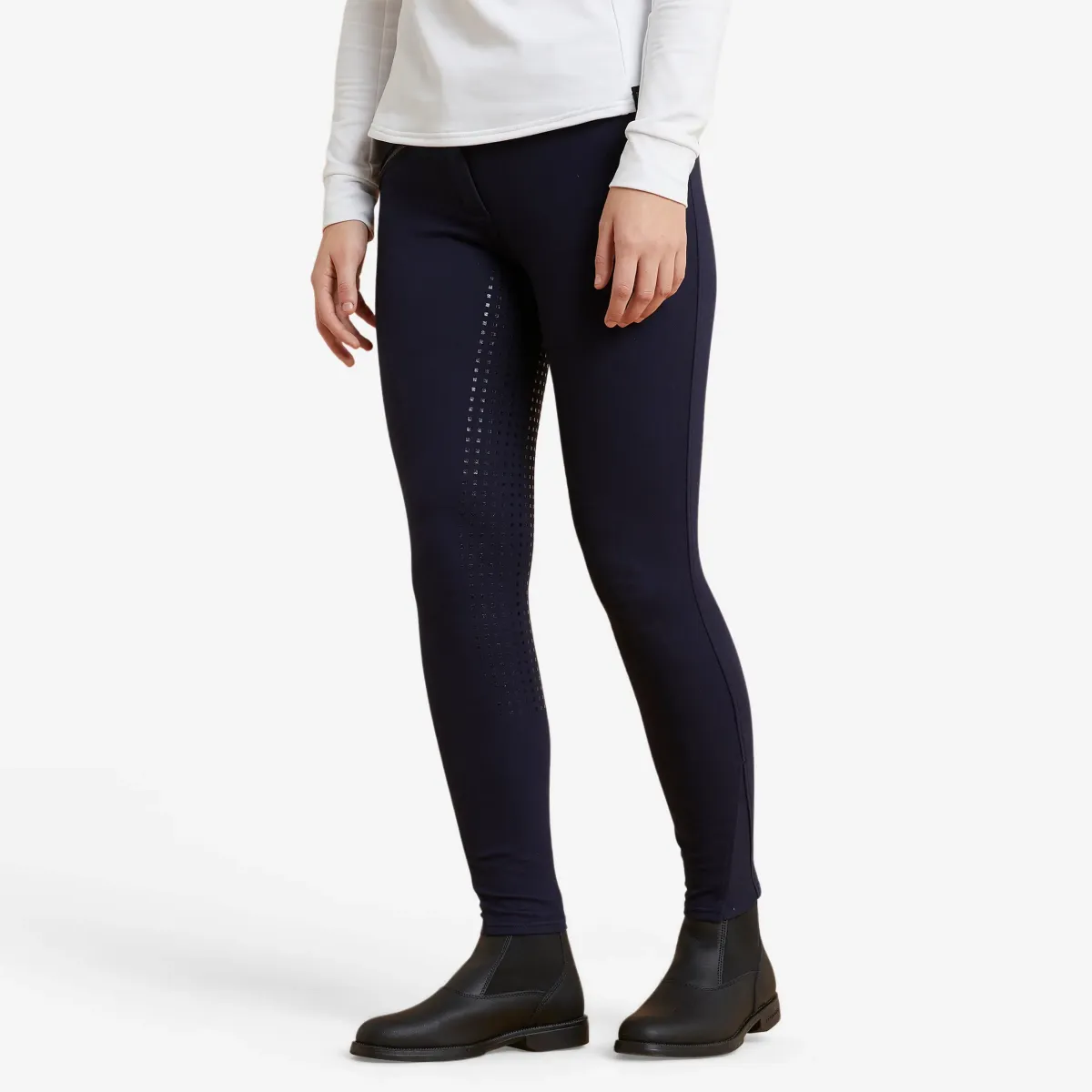 Pantalone za jahanje 500 ženske - teget