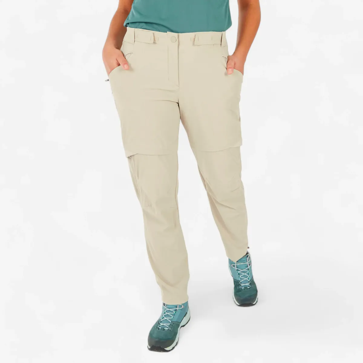 Pantalone za planinarenje MH500 modularne ženske - bež
