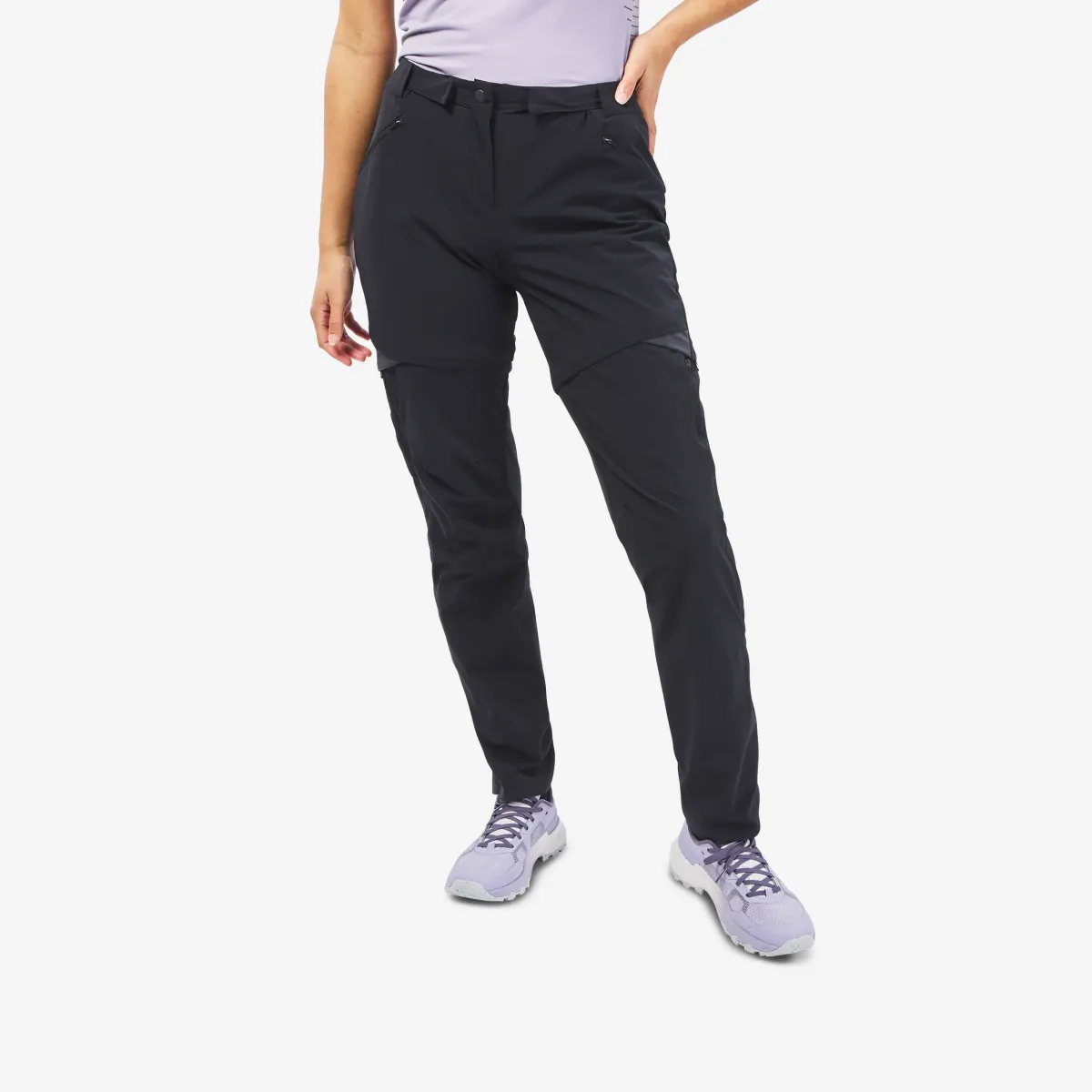 Pantalone za planinarenje MH550 modularne ženske - crne